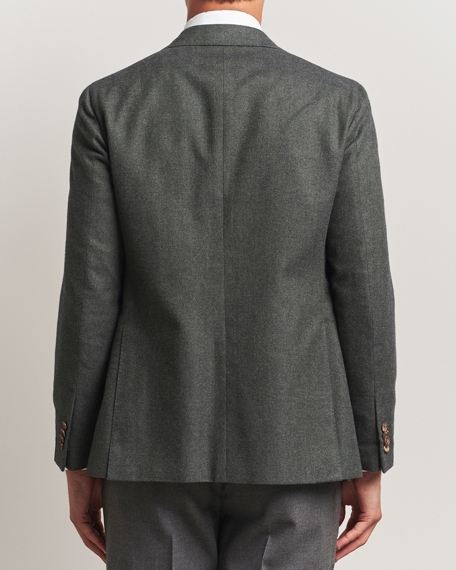 Herr | Kavajer | Caruso | Aida Brushed Cotton Herringbone Blazer