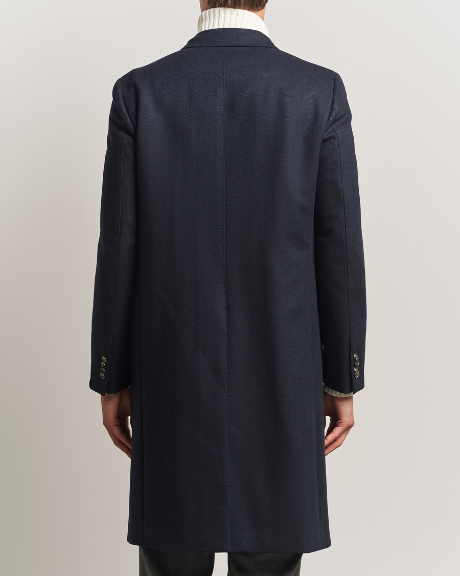 Herr | Jackor | Caruso | Aida Double Breasted Wool Coat Navy