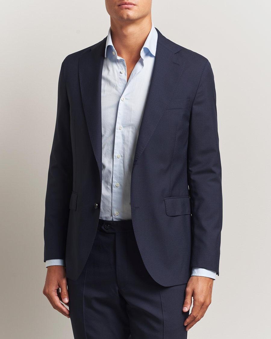 Herr | Kavajer | Oscar Jacobson | Fogerty Wool Blazer Blue