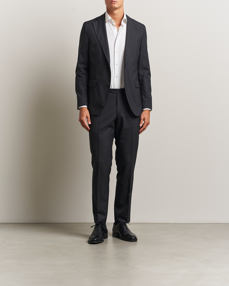 Herr | Byxor | Oscar Jacobson | Dandy Wool Trousers Grey