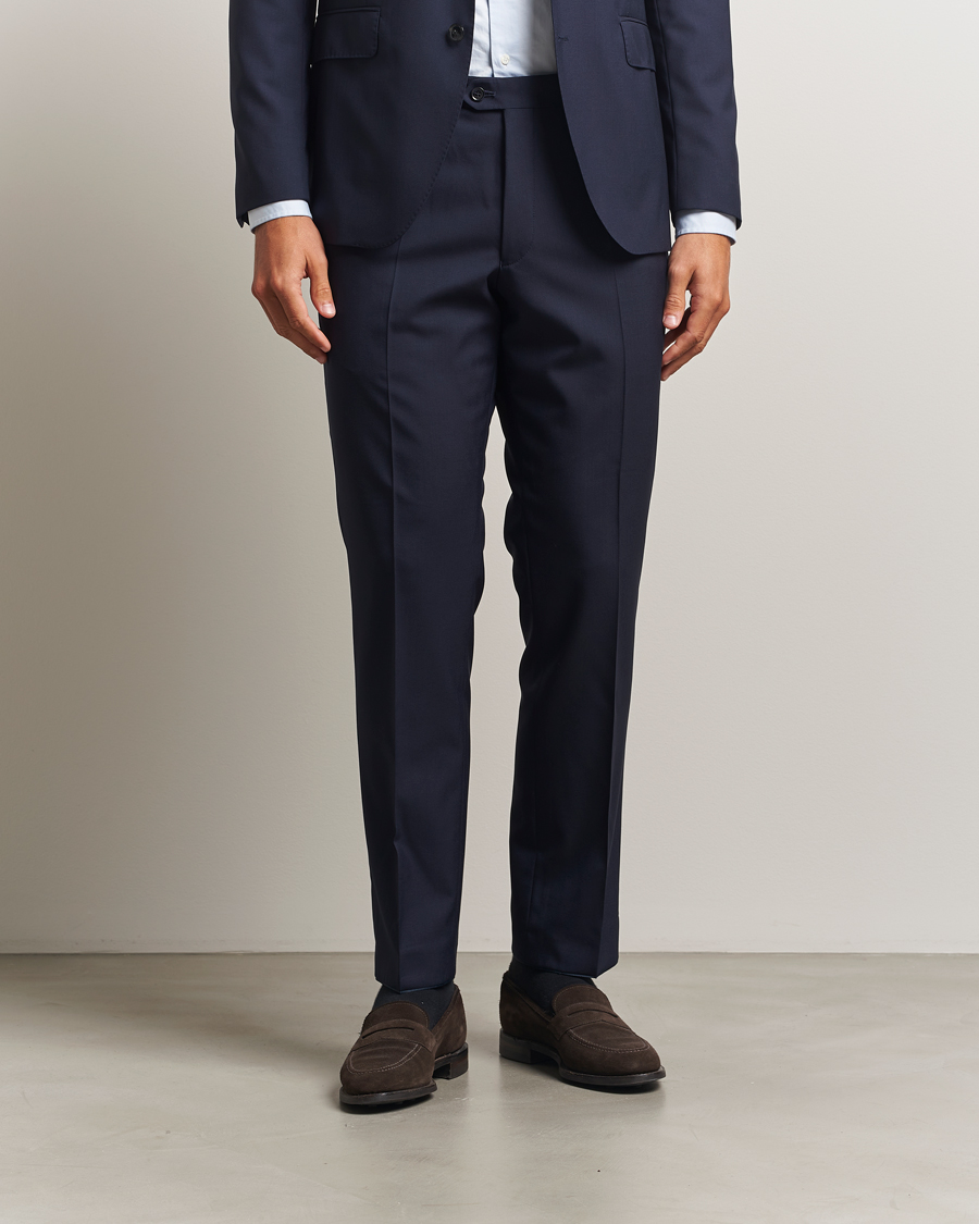 Herr | Byxor | Oscar Jacobson | Dandy Wool Trousers Blue