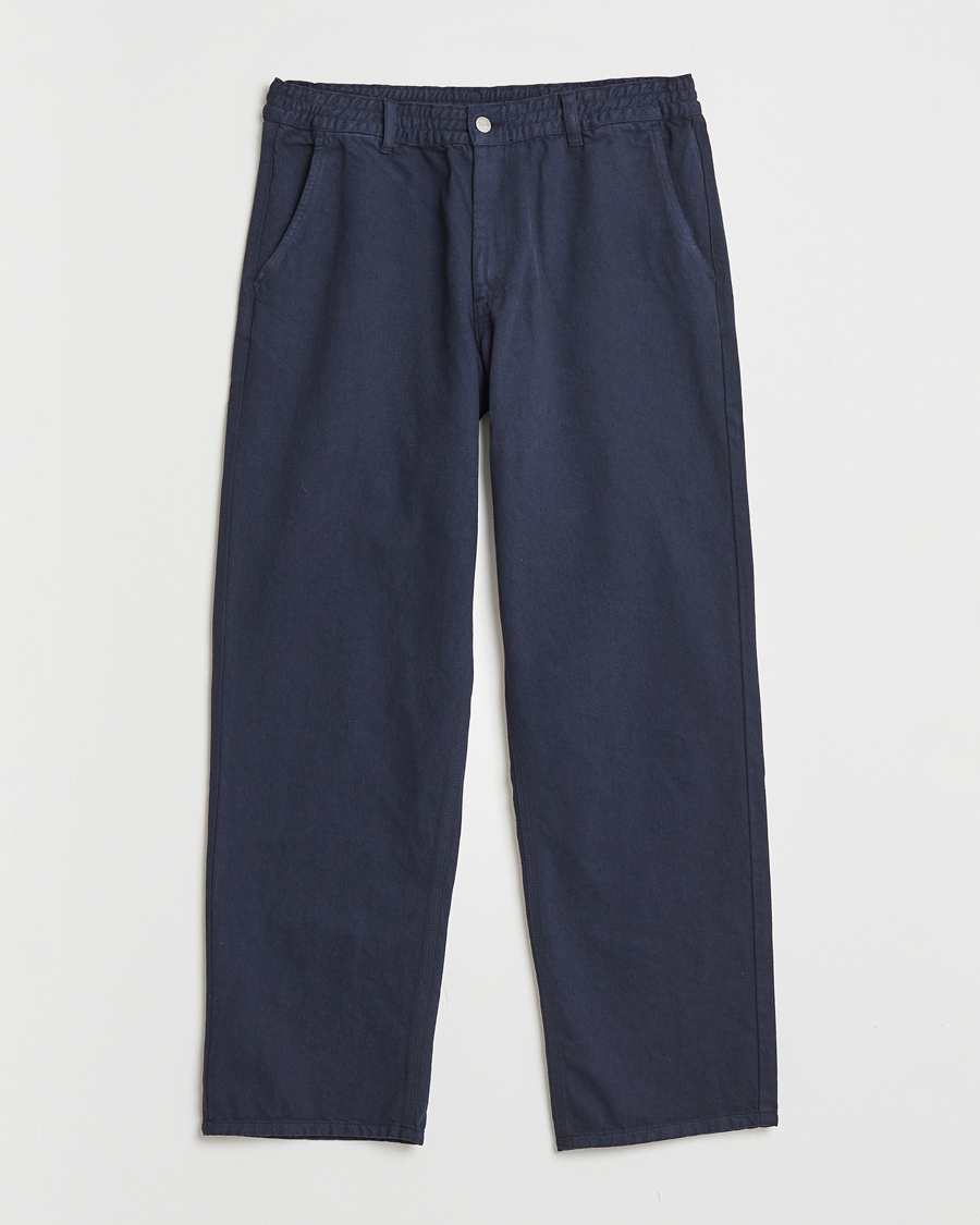 Herr | Byxor | Forét | Clay Twill Pants Navy