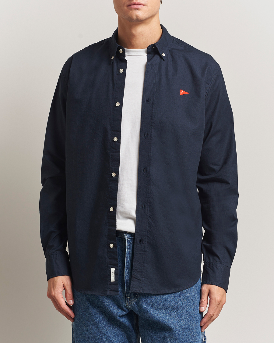 Herr | Skjortor | Forét | Flag Regular Fit Oxford Shirt Navy