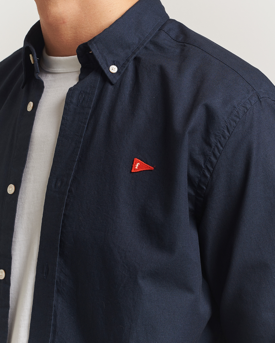 Herr | Skjortor | Forét | Flag Regular Fit Oxford Shirt Navy