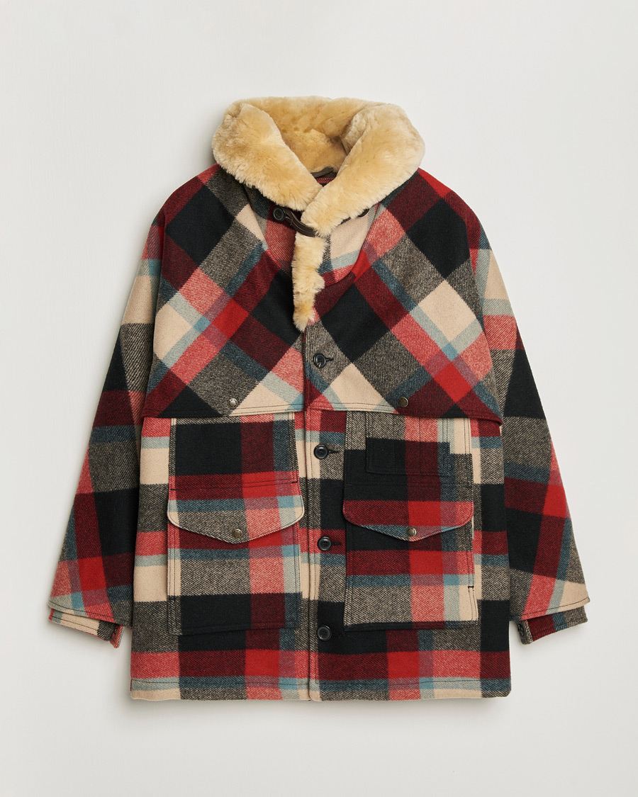 Herr | Jackor | Filson | Wool Lined Packer Coat Red/Cream/Blue Plaid
