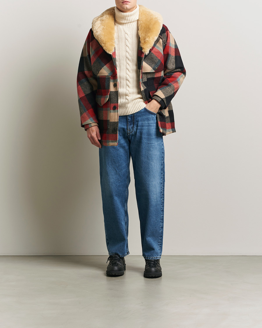 Herr | Jackor | Filson | Wool Lined Packer Coat Red/Cream/Blue Plaid