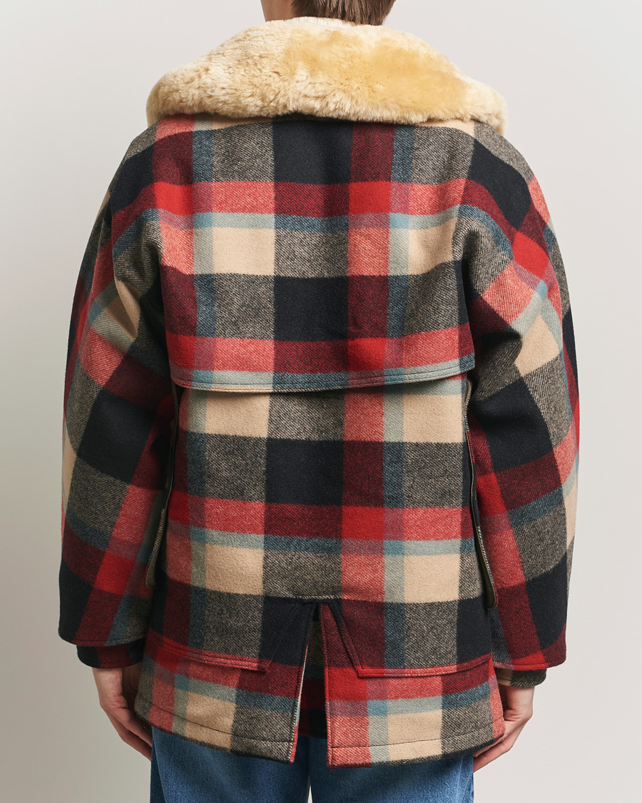Herr | Jackor | Filson | Wool Lined Packer Coat Red/Cream/Blue Plaid