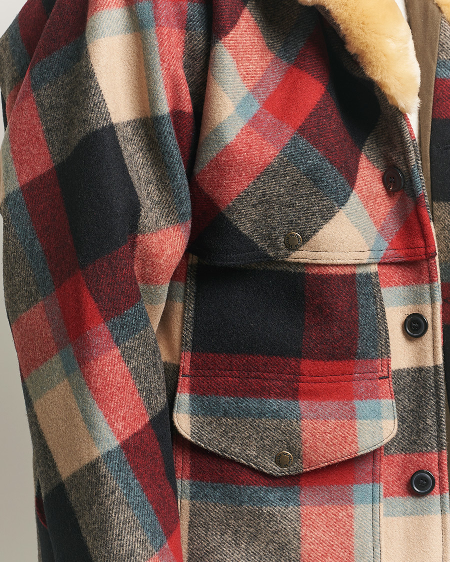 Herr | Jackor | Filson | Wool Lined Packer Coat Red/Cream/Blue Plaid
