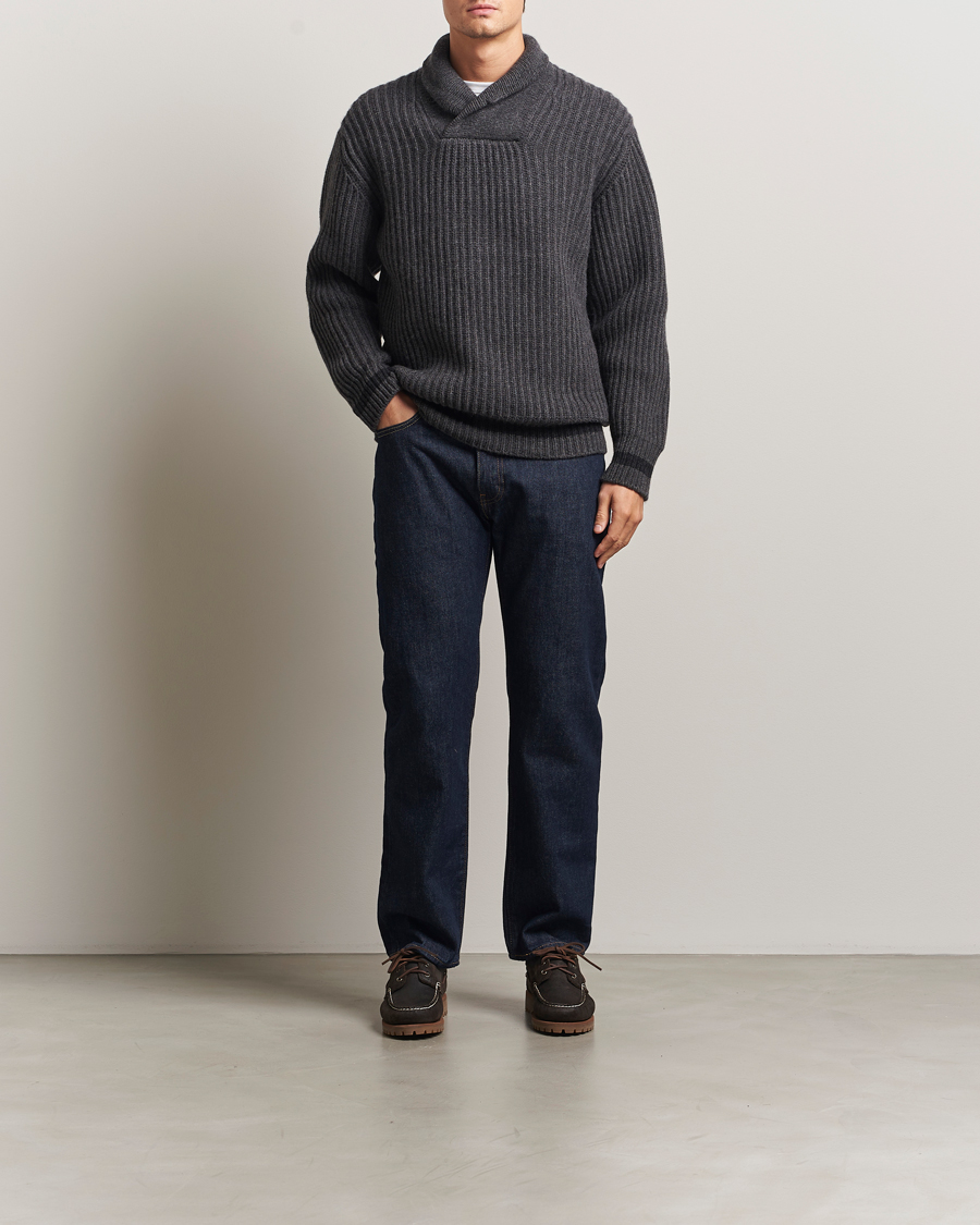 Herr | Tröjor | Filson | Bristol Shawl Neck Sweater Grey