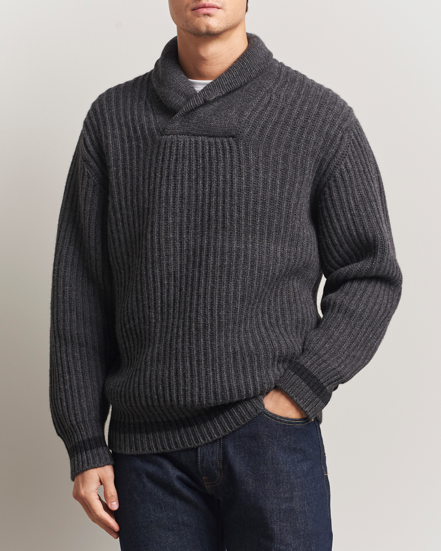 Herr | Tröjor | Filson | Bristol Shawl Neck Sweater Grey