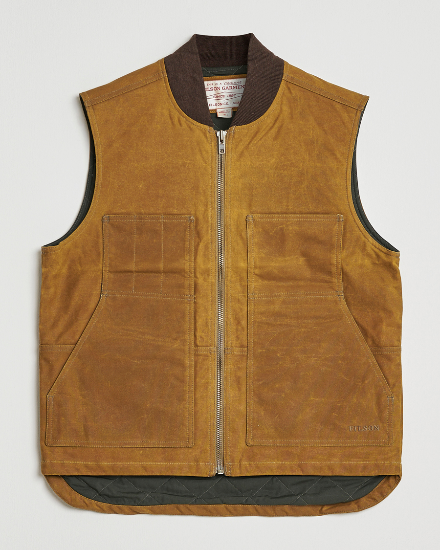 Herr | Jackor | Filson | Tin Cloth Insulated Work Vest Dark Tan