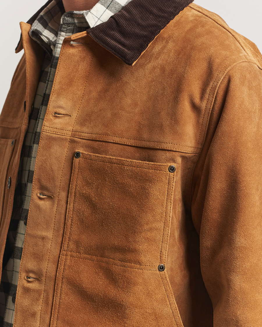 Herr | Jackor | Filson | Short Lined Suede Cruiser Saddle Brown