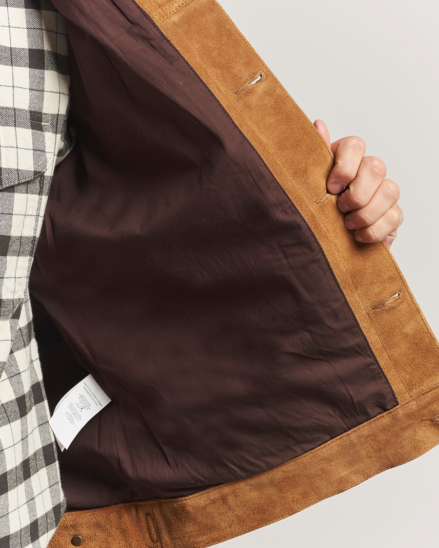 Herr | Jackor | Filson | Short Lined Suede Cruiser Saddle Brown