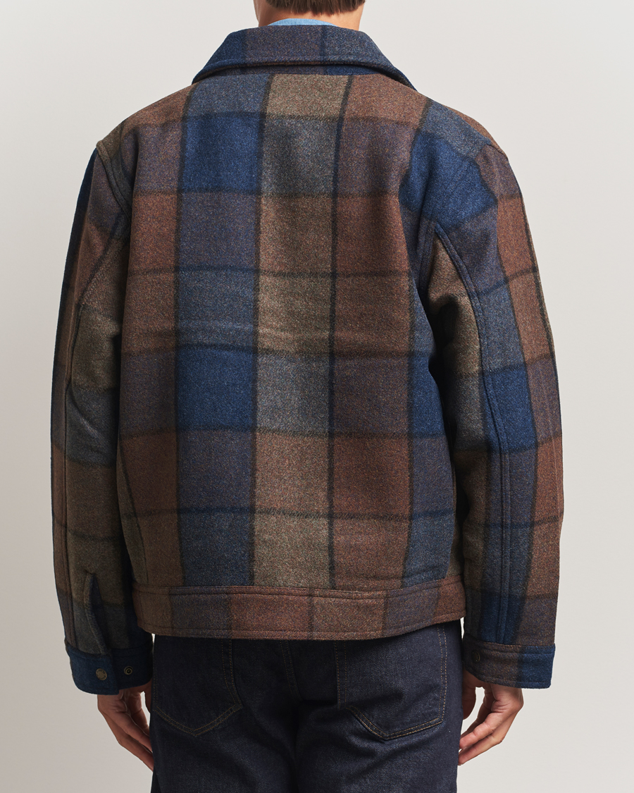 Herr | Jackor | Filson | Mackinaw Checked Wool Work Jacket Blue/Brown