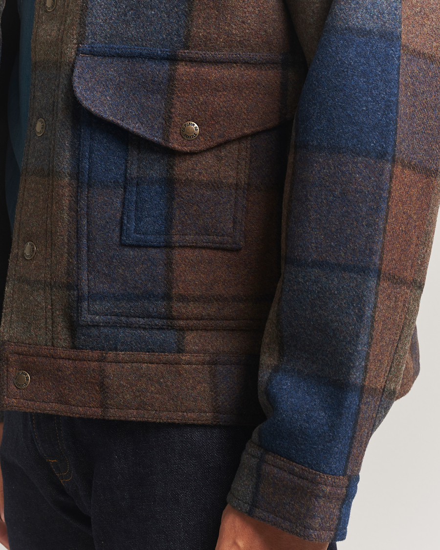 Herr | Jackor | Filson | Mackinaw Checked Wool Work Jacket Blue/Brown