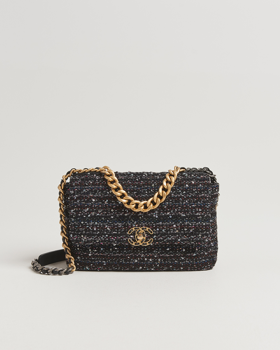 Herr | Pre-Owned & Vintage Bags | Chanel Pre-Owned | Chanel 19 Sequins Large Handbag Black