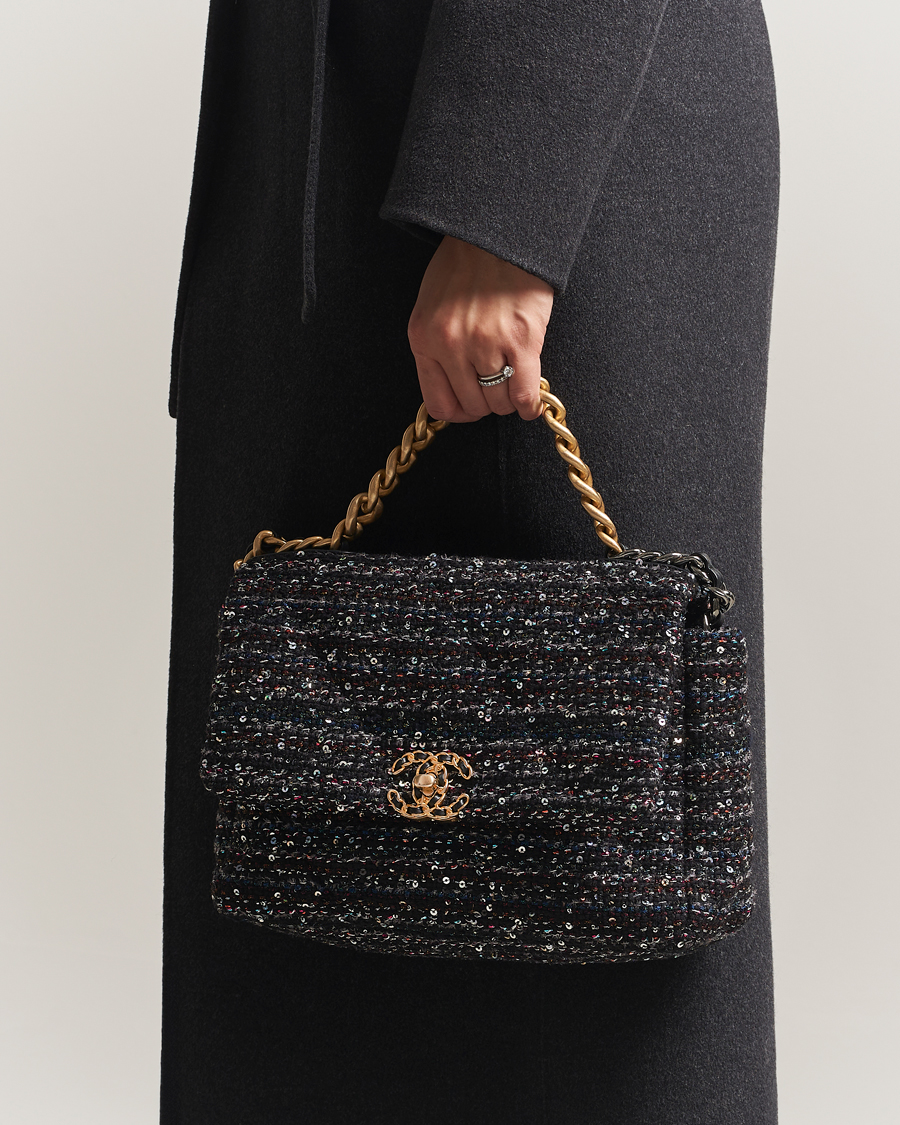 Herr | Pre-Owned & Vintage Bags | Chanel Pre-Owned | Chanel 19 Sequins Large Handbag Black
