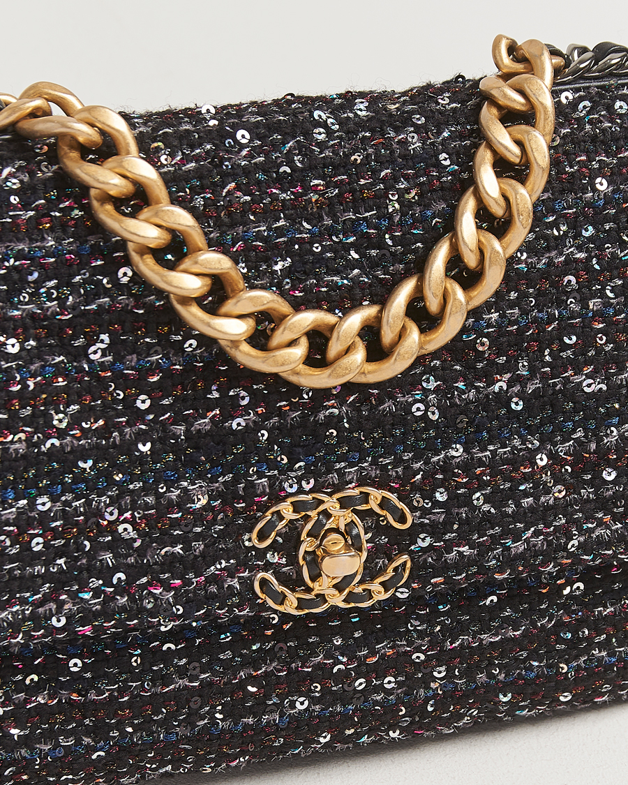 Herr | Pre-Owned & Vintage Bags | Chanel Pre-Owned | Chanel 19 Sequins Large Handbag Black