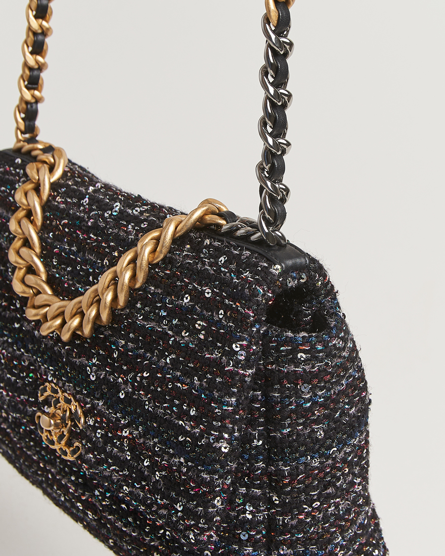 Herr | Pre-Owned & Vintage Bags | Chanel Pre-Owned | Chanel 19 Sequins Large Handbag Black