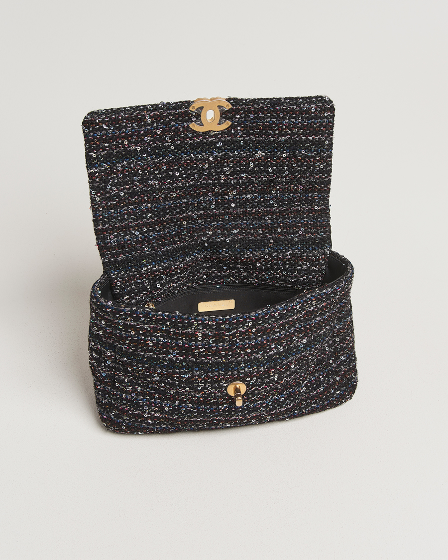Herr | Pre-Owned & Vintage Bags | Chanel Pre-Owned | Chanel 19 Sequins Large Handbag Black