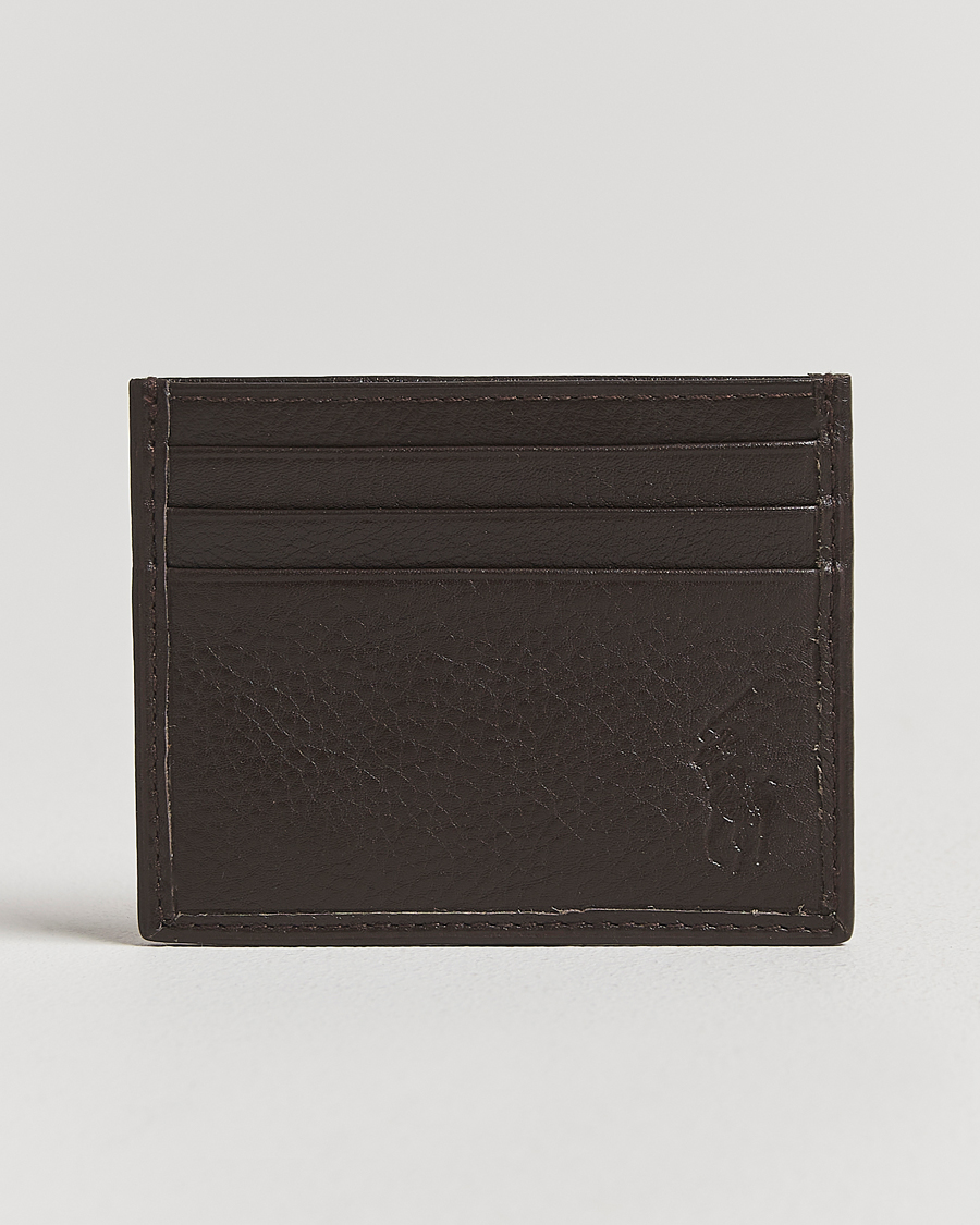 Herr | Plånböcker | Polo Ralph Lauren | Pebbled Leather Credit Card Holder Brown