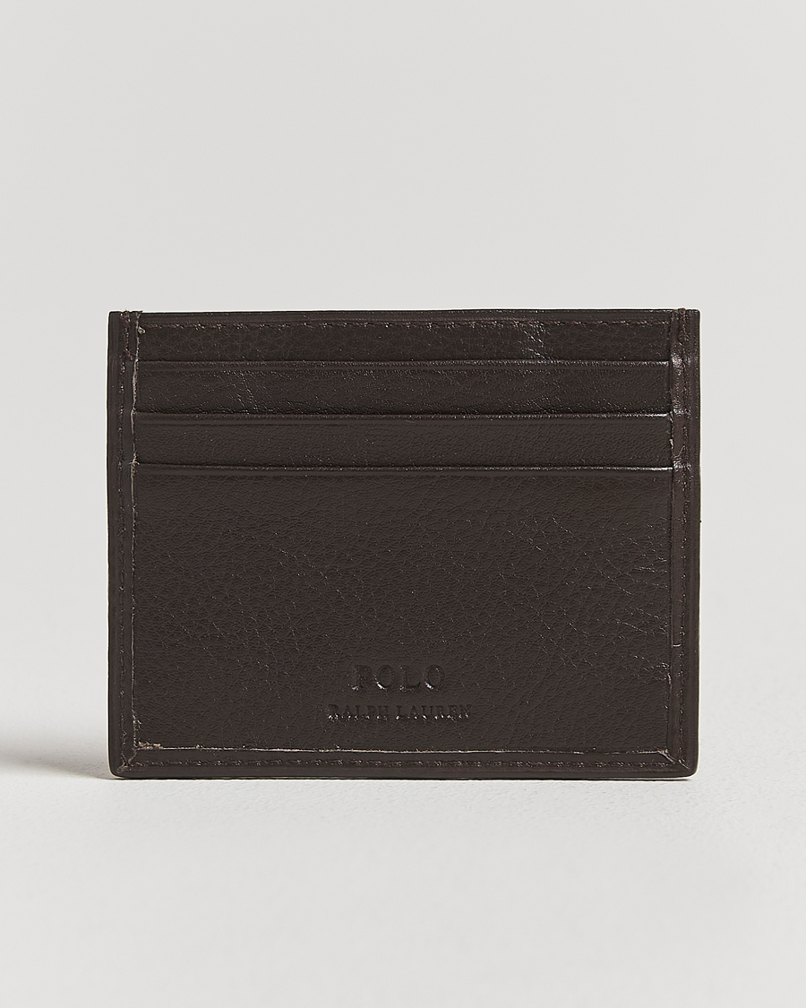 Herr | Plånböcker | Polo Ralph Lauren | Pebbled Leather Credit Card Holder Brown