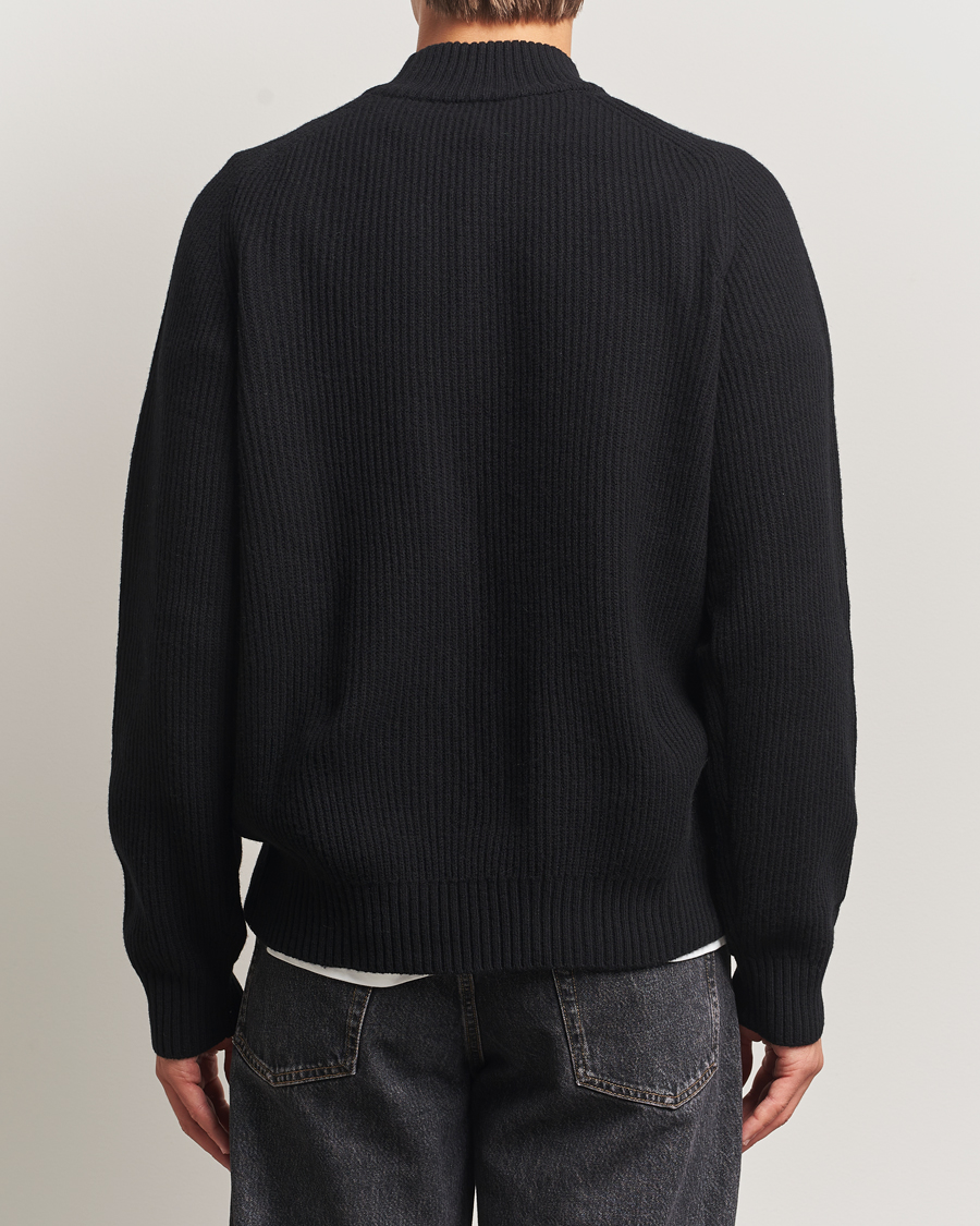 Herr | Tröjor | Filippa K | Ribbed Wool Mockneck Sweater Black