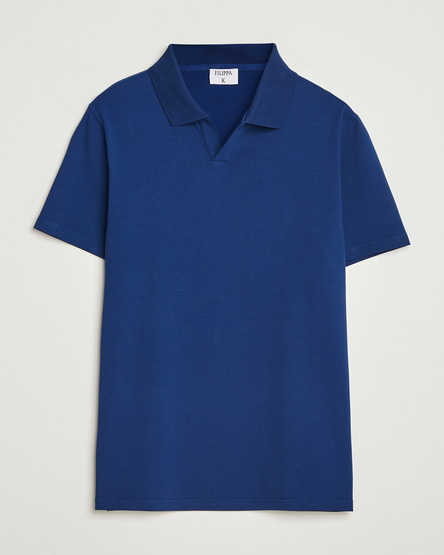 Herr | Pikéer | Filippa K | Soft Lycra Polo T-Shirt Royal Navy