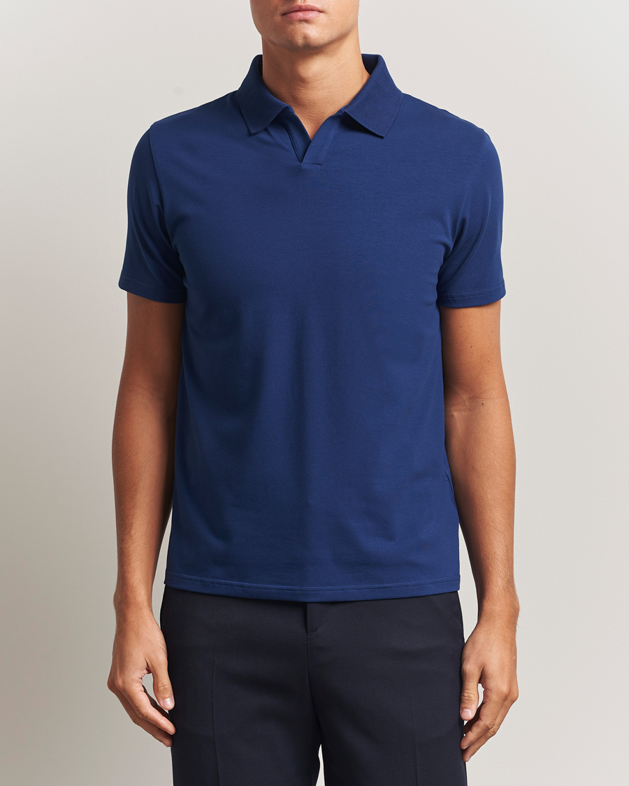Herr | Pikéer | Filippa K | Soft Lycra Polo T-Shirt Royal Navy