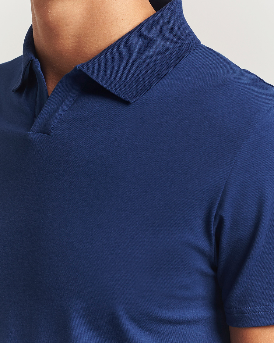 Herr | Pikéer | Filippa K | Soft Lycra Polo T-Shirt Royal Navy
