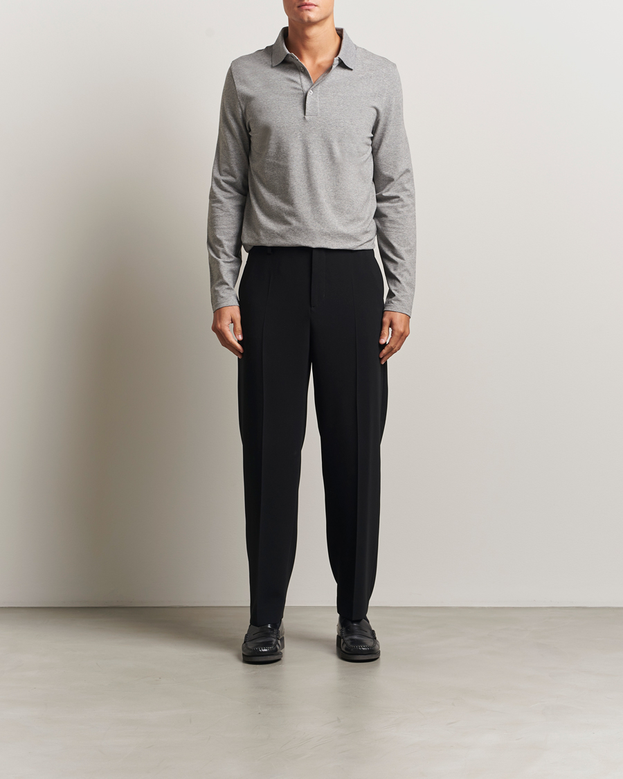 Herr | Pikéer | Filippa K | Luke Lycra Polo Shirt Mid Grey Melange