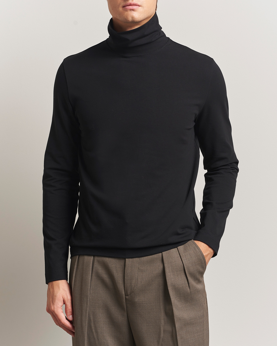 Herr | Tröjor | Filippa K | Organic Cotton Stretch Turtleneck Black