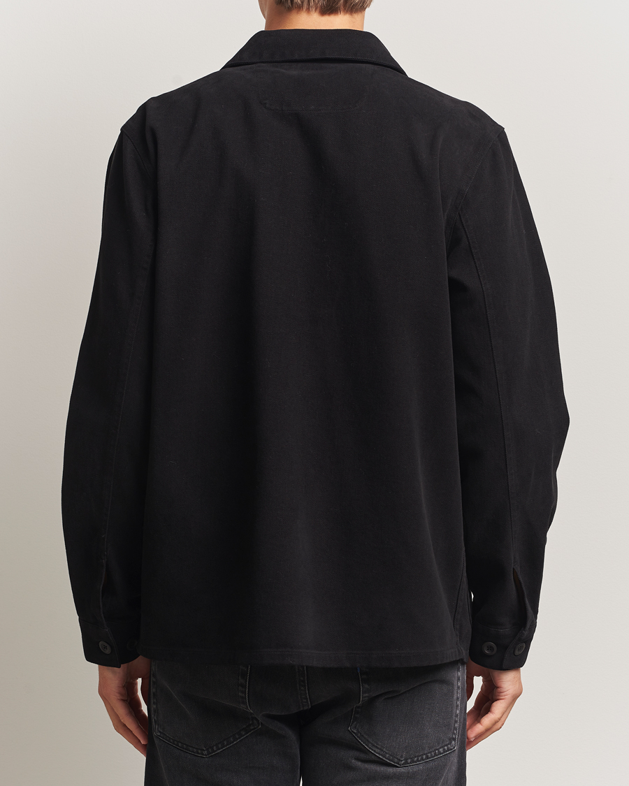 Herr | Skjortor | A Day's March | Algot Cotton Lyocell Overshirt Black