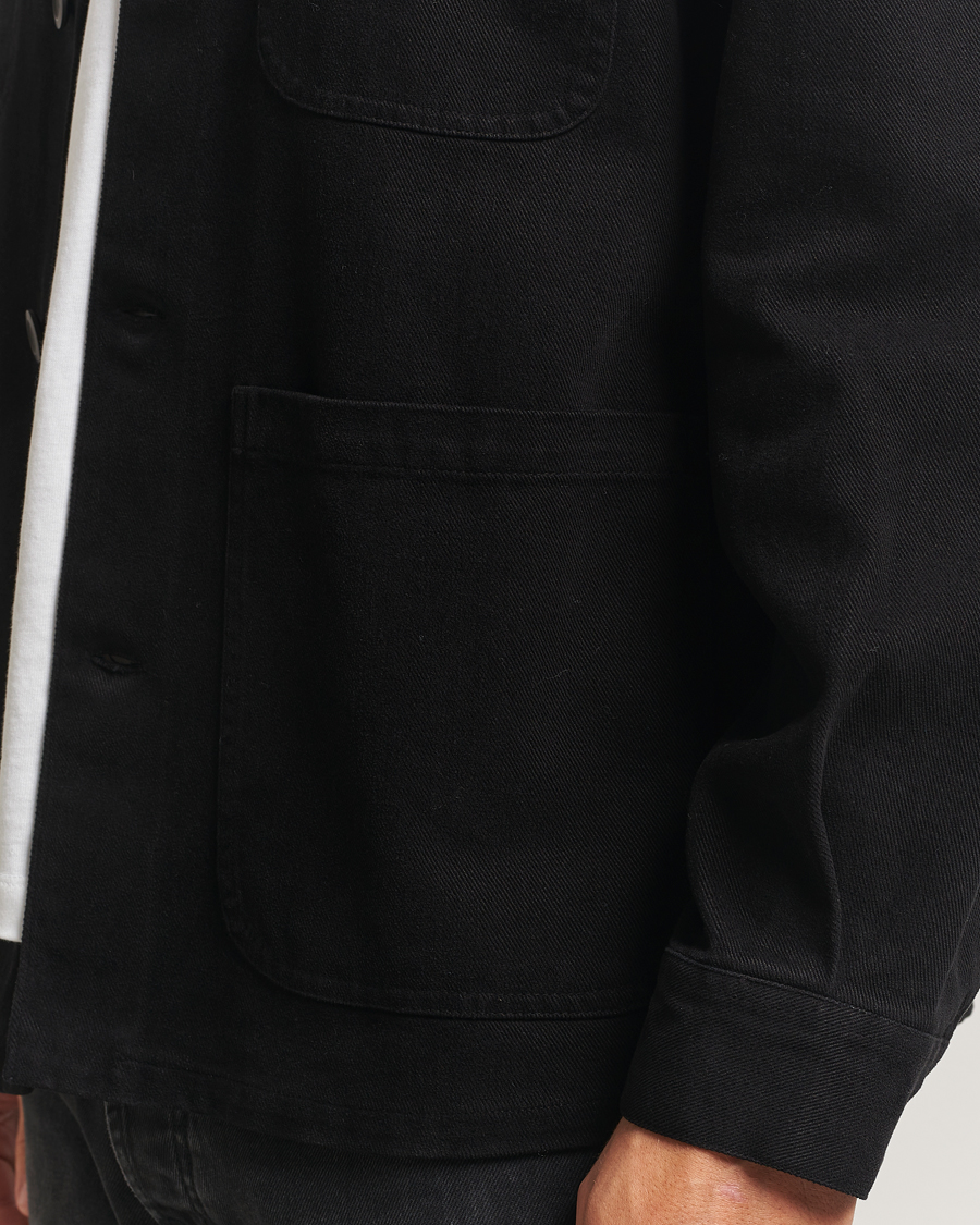 Herr | Skjortor | A Day's March | Algot Cotton Lyocell Overshirt Black