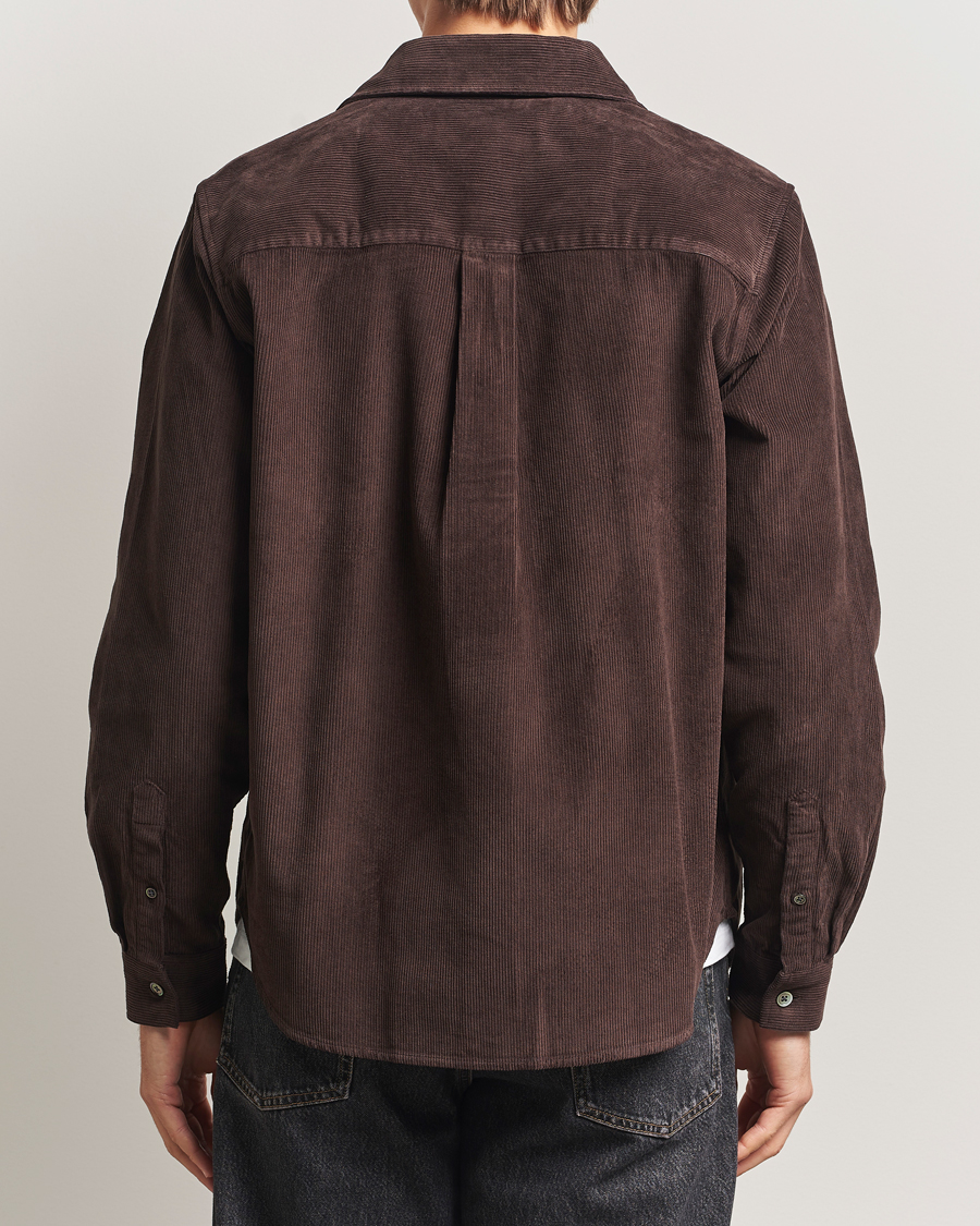 Herr | Skjortor | A Day's March | Rupert Cord Shirt Dark Brown