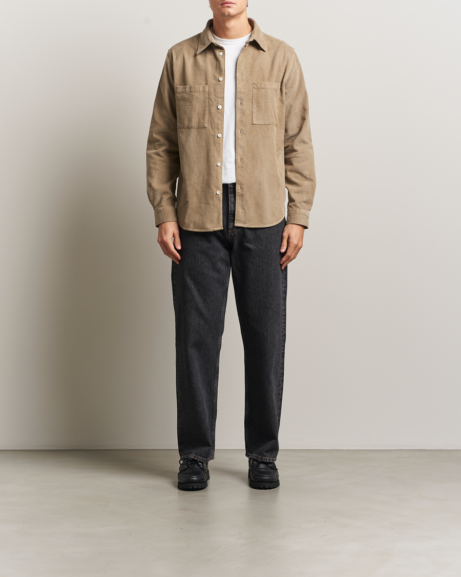 Herr | Skjortor | A Day's March | Rupert Cord Shirt Greige
