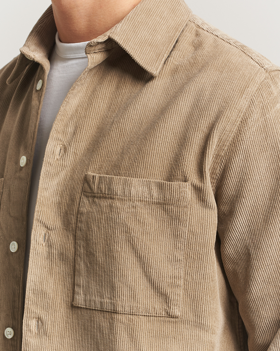 Herr | Skjortor | A Day's March | Rupert Cord Shirt Greige