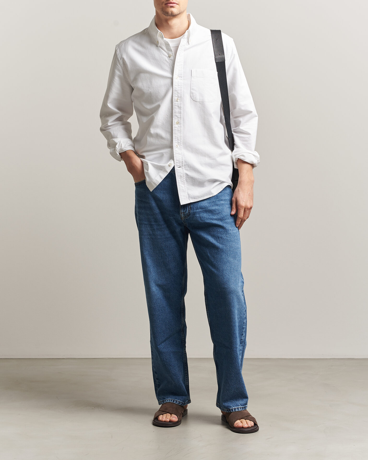 Herr | Skjortor | A Day's March | Classic Oxford Shirt White