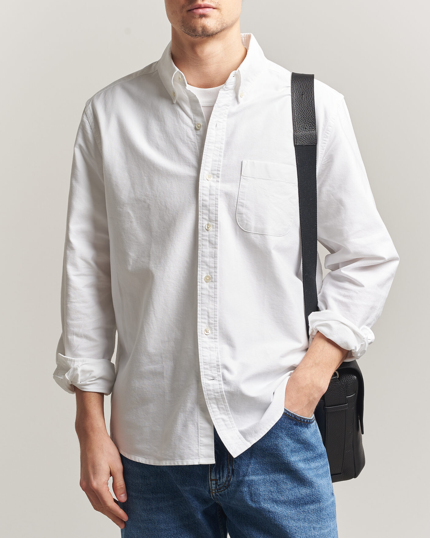 Herr | Skjortor | A Day's March | Classic Oxford Shirt White