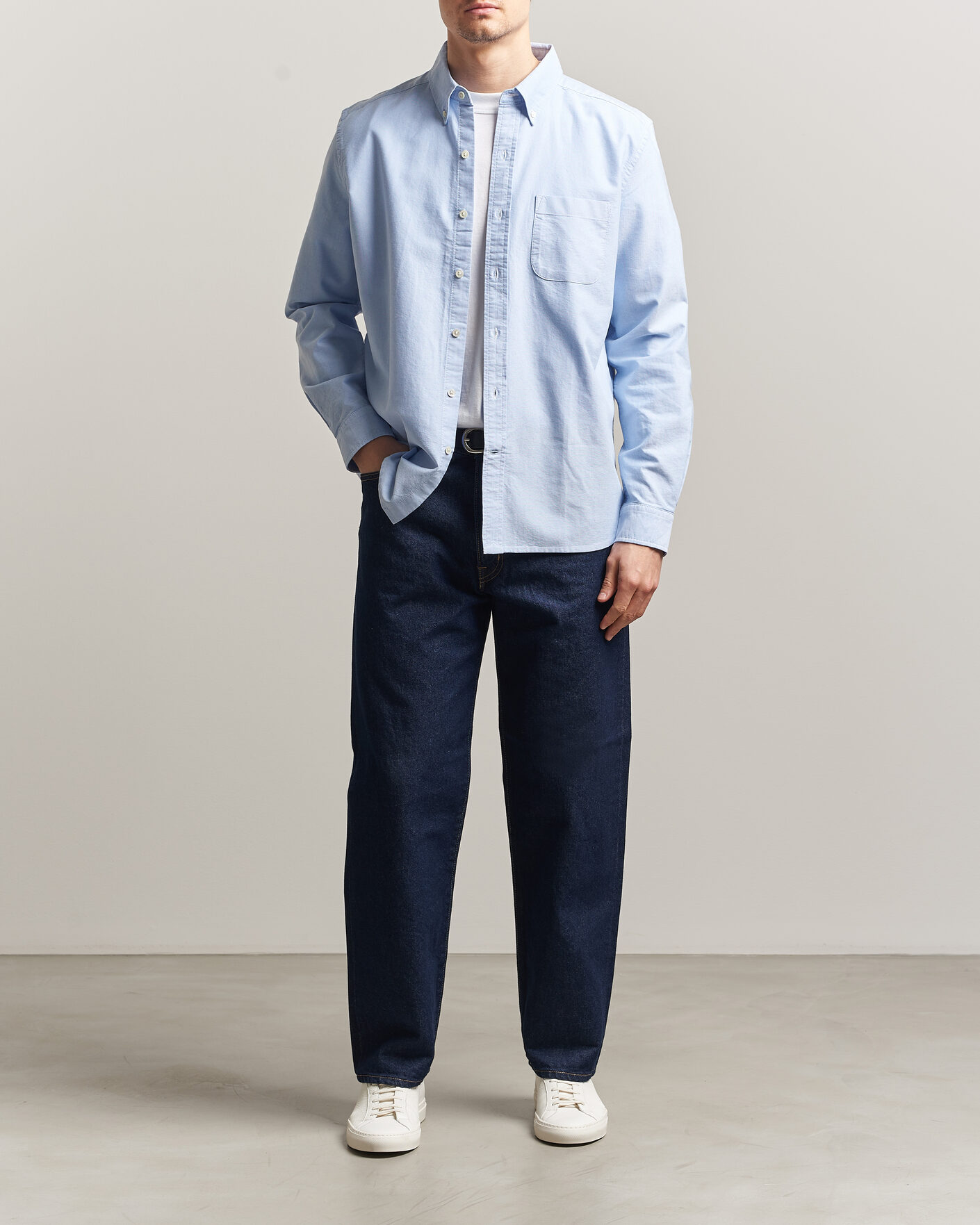 Herr | Skjortor | A Day's March | Classic Oxford Shirt Light Blue