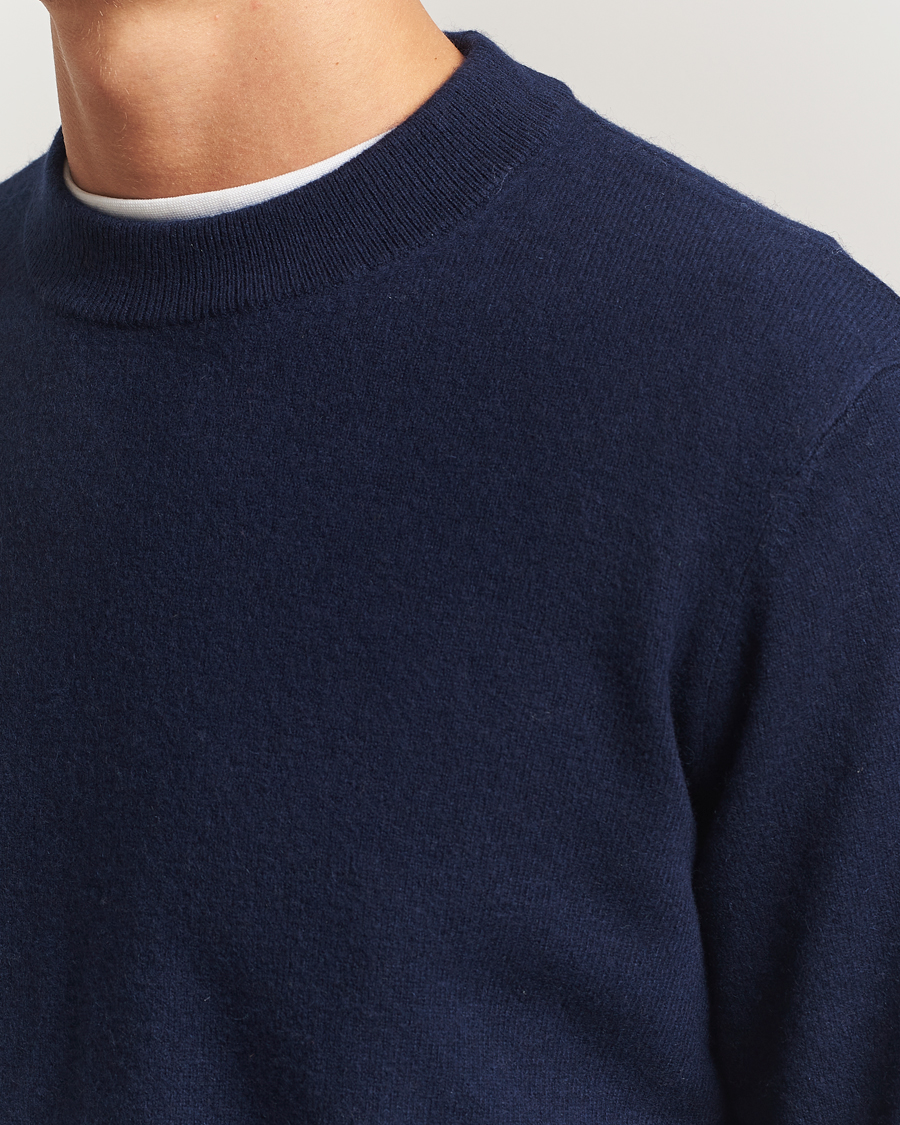 Herr | Tröjor | A Day's March | Marlow Cashmere Blend Sweater Navy