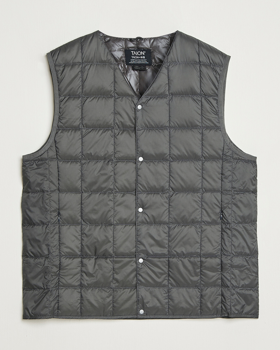Herr | Jackor | TAION | V-Neck Lightweight Down Vest Dark Grey