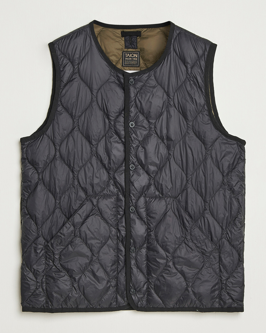 Herr | Jackor | TAION | Military Crew Neck Down Vest Black