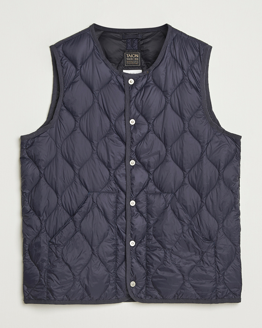 Herr | Västar | TAION | Military Crew Neck Down Vest Navy