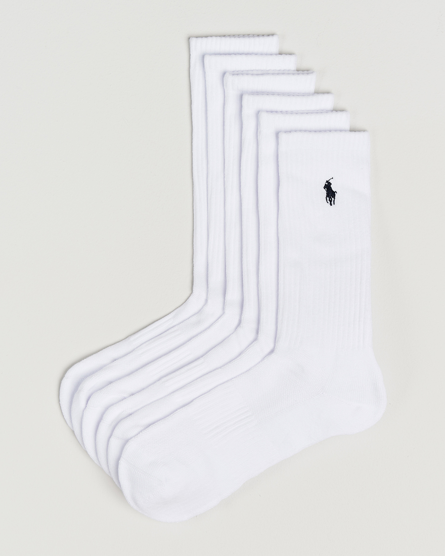 Herr | Underkläder | Polo Ralph Lauren | 6-Pack Cotton Crew Socks White