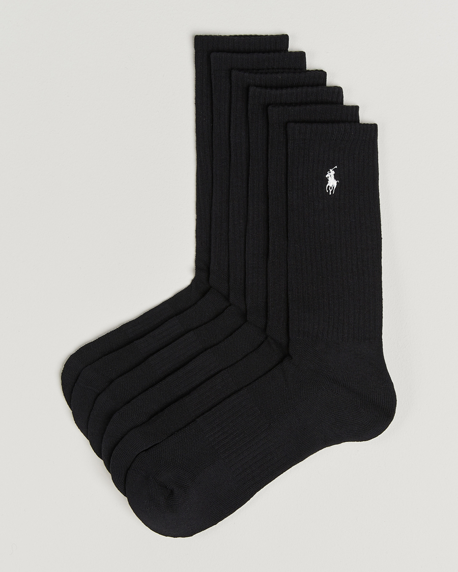 Herr | Underkläder | Polo Ralph Lauren | 6-Pack Cotton Crew Socks Black