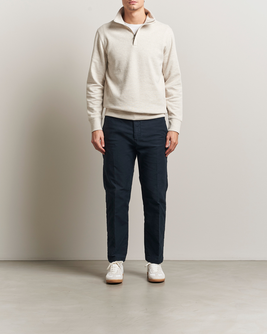 Herr | Tröjor | Gant | Light Sacker Rib Half Zip Seed Melange