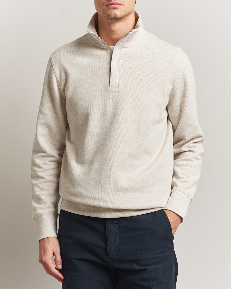 Herr | Tröjor | Gant | Light Sacker Rib Half Zip Seed Melange
