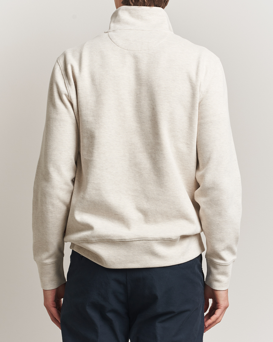 Herr | Tröjor | Gant | Light Sacker Rib Half Zip Seed Melange