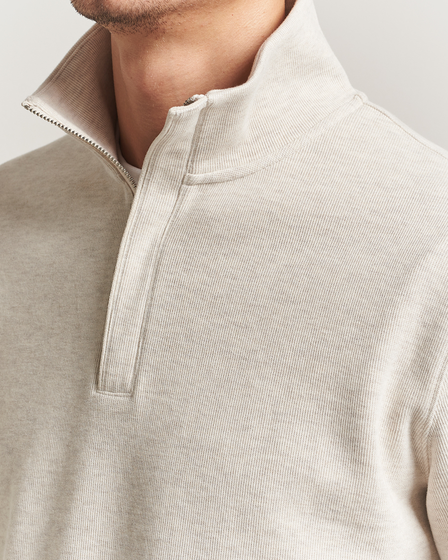 Herr | Tröjor | Gant | Light Sacker Rib Half Zip Seed Melange